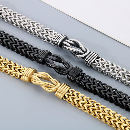 Edelstahl-Armband Herren mit robustem Zopfmuster - Zeitloses Design für Business & Freizeit