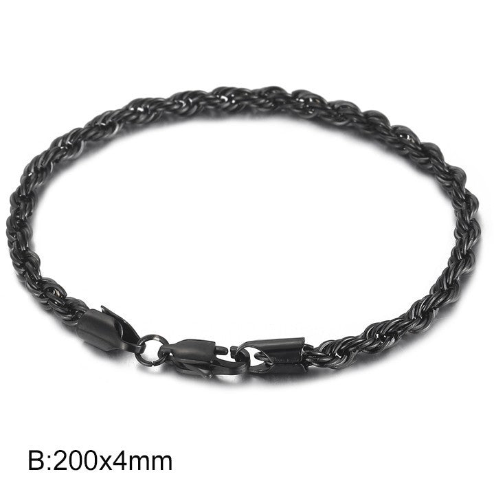 Herren Armband aus 18k vergoldetem Edelstahl - Geflochtenes Twisted Seil Design