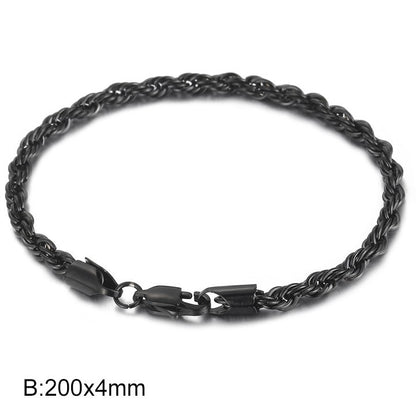 Herren Armband aus 18k vergoldetem Edelstahl - Geflochtenes Twisted Seil Design