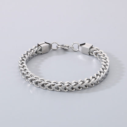 Minimalistische Kubaketten-Armbänder für Paare – Mit strukturiertem Wirbelmuster und Hochglanzschliff