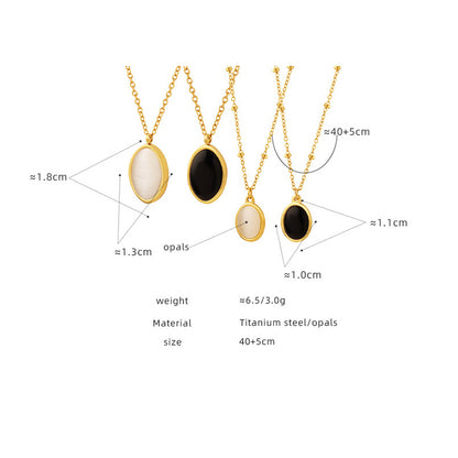 Retro Chaton-Anhängerkette aus Edelstahl | Mit Katzenaugen-Effektstein - 18K Gold oder Hochglanz-Silberoptik