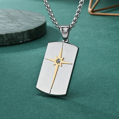 Minimalistischer Hexagramm-Anhänger für Herren | 316L Edelstahl mit Facettenschliff