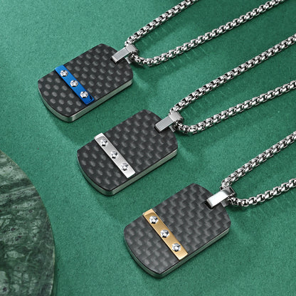 Industriedesign-Hundemarke | 316L Edelstahl mit Carbon-Optik & Sechskant-Kopf