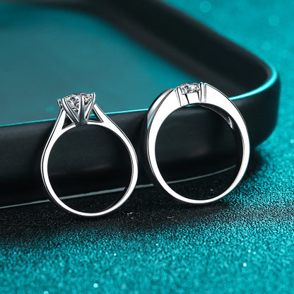Zirkonia-Paarringe (1ct) | 925 Sterlingsilber mit Rhodium-Plattierung - Für Ihn & Sie