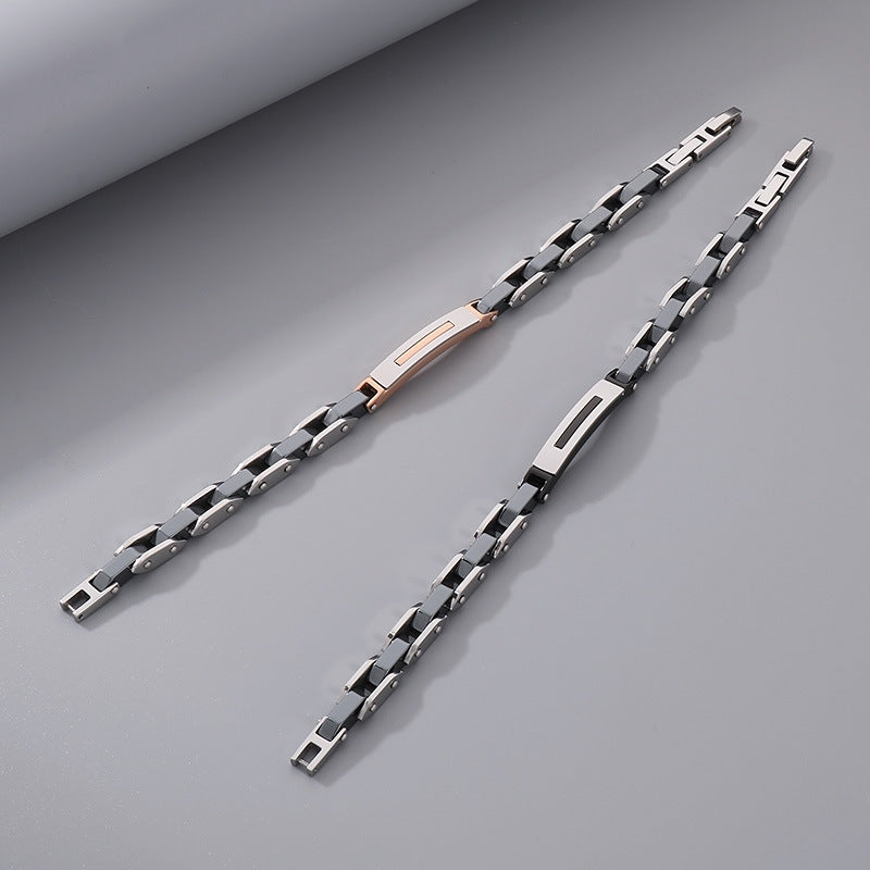 Edelstahl-Paararmbänder - Modernes Kettenarmband aus Titanstahl für Ihn & Sie