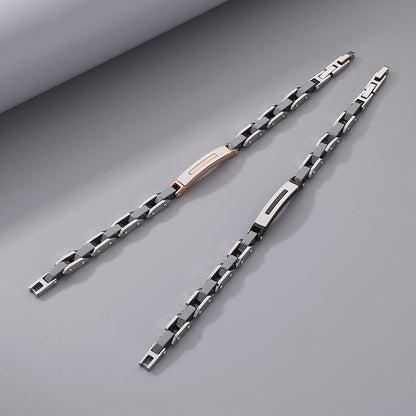 Edelstahl-Paararmbänder - Modernes Kettenarmband aus Titanstahl für Ihn & Sie