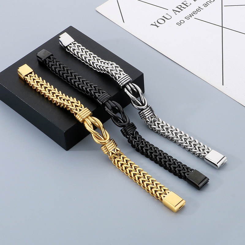 Edelstahl-Armband Herren mit robustem Zopfmuster - Zeitloses Design für Business & Freizeit