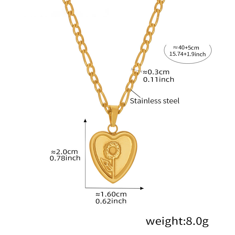 Blüten-Anhängerkette – Minimalistisches Design aus 18K vergoldetem Edelstahl oder silberner Edelstahl-Optik