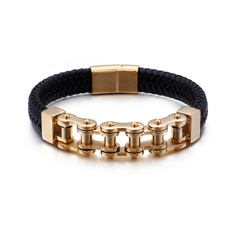 Herren Armband aus Edelstahlkette & geflochtenem Leder – Robust & Stilvoll