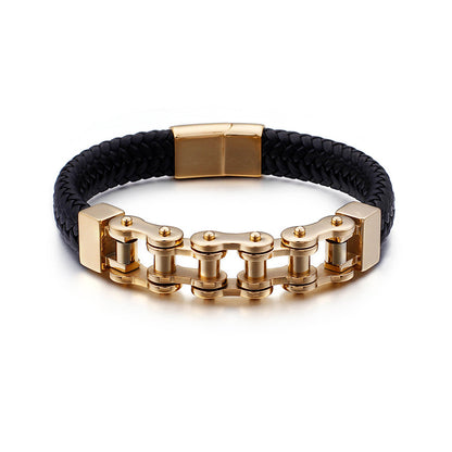 Herren Armband aus Edelstahlkette & geflochtenem Leder – Robust & Stilvoll