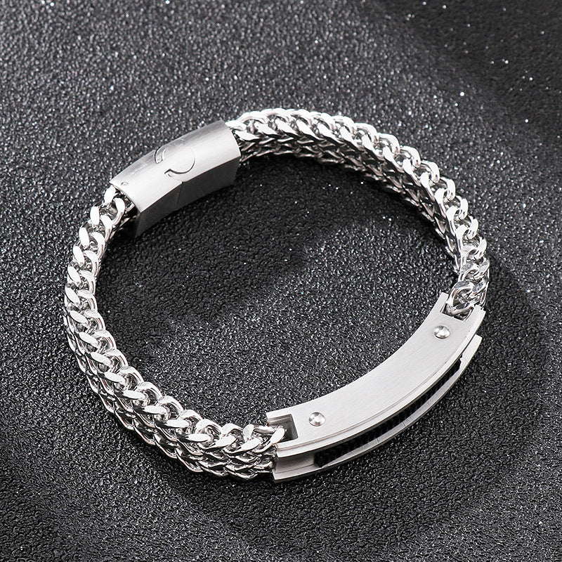 Punk Armband für Herren aus Edelstahl-Würfelkette mit Magnetverschluss – Robust & Rebellisch