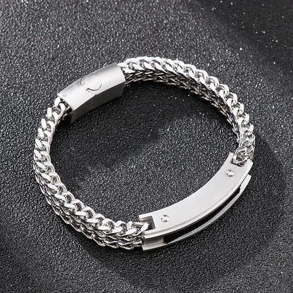 Punk Armband für Herren aus Edelstahl-Würfelkette mit Magnetverschluss – Robust & Rebellisch