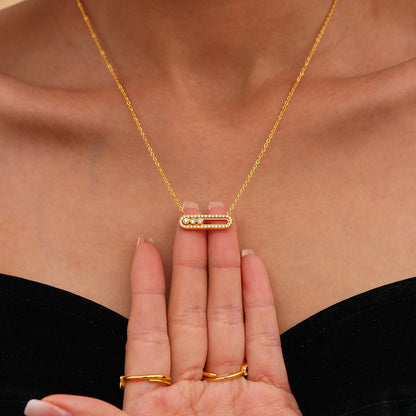 Schiebbarer Zirkonia-Anhänger – 18K Echtgold-Vergoldung oder Edelstahl-Optik