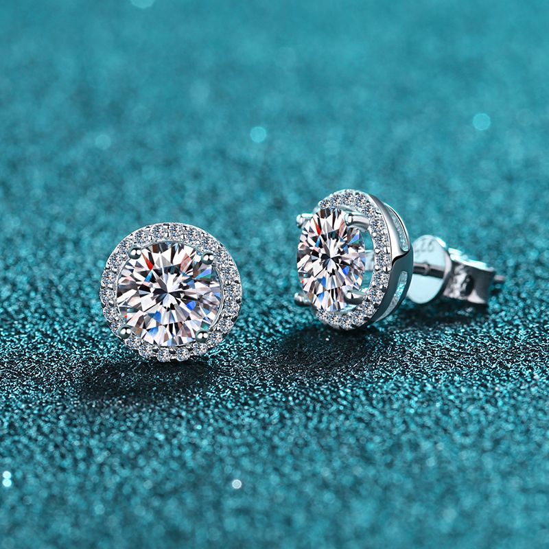 Vierkrallen-Rundfassung Zirkonia Ohrstecker – 5mm|6,5mm – 925er Sterlingsilber rhodiniert