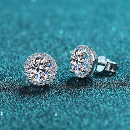 Vierkrallen-Rundfassung Zirkonia Ohrstecker – 5mm|6,5mm – 925er Sterlingsilber rhodiniert