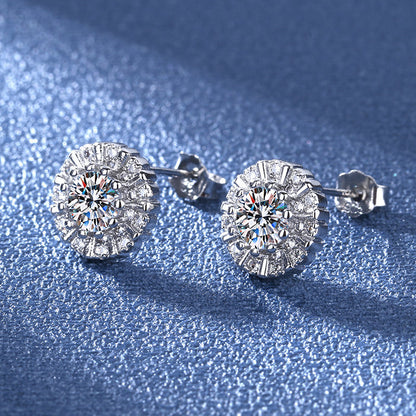Sonnenblumen Ohrringe - Kupfer rhodiniert (weißgoldoptik) mit Silber Ohrsteckern - Elegante & Stilvolle Accessoires