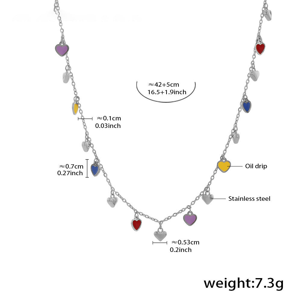 Mehrfarbige Grün-Herz-Kollektion – 18K vergoldeter Edelstahl Schmuck als Armband oder Halskette (wahlweise Gold- oder Silberoptik)