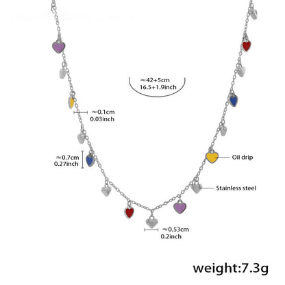 Mehrfarbige Grün-Herz-Kollektion – 18K vergoldeter Edelstahl Schmuck als Armband oder Halskette (wahlweise Gold- oder Silberoptik)