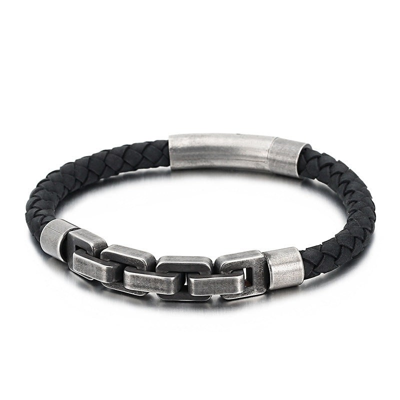 Herren Armband aus 316 Edelstahl & Leder – Robust & Hypoallergen
