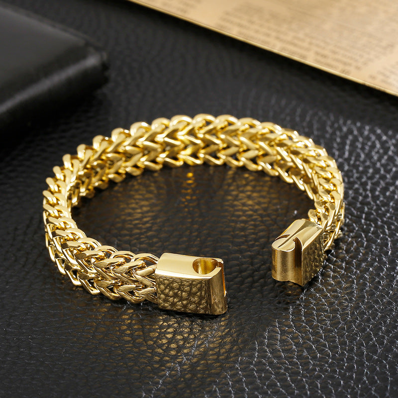 Titan Geflecht-Armband - Zweireihig - Schlichter Herrenschmuck
