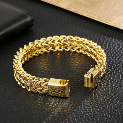 Titan Geflecht-Armband - Zweireihig - Schlichter Herrenschmuck