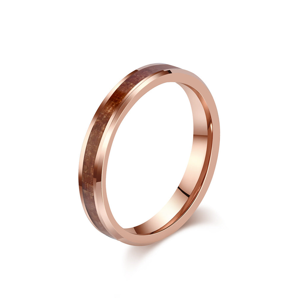 PIOWNN® Schlichter Wolframkarbid Ring mit Holzoptik - 4-6-8mm Unisex Partnerringe