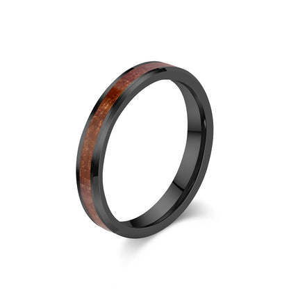 PIOWNN® Schlichter Wolframkarbid Ring mit Holzoptik - 4-6-8mm Unisex Partnerringe