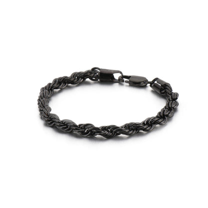 Herren Armband aus 18k vergoldetem Edelstahl - Geflochtenes Twisted Seil Design