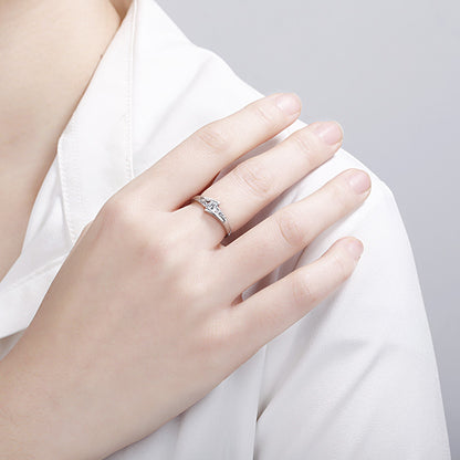 Echte Liebe hält ein Leben lang - Paarringe aus S925 Sterling Silber rhodiniert (weißgoldoptik) mit funkelnden Zirkonia-Steinen