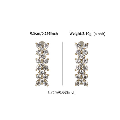 14K Vergoldete Blumen-Ohrstecker mit Zirkonia | Kupferlegierung | 1,7 cm