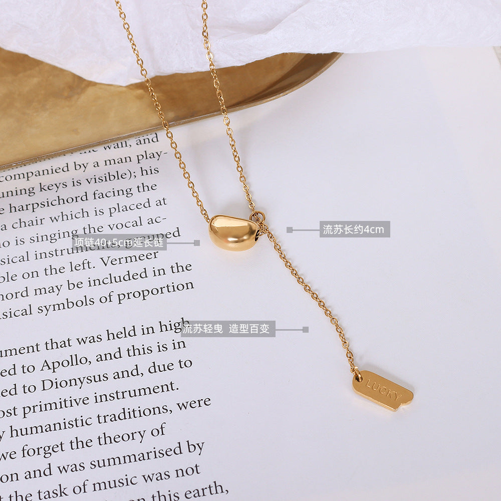 Goldene Schoten-Anhängerkette | Edelstahl mit 18K Gold oder Hochglanz-Silber - Minimalistischer Schmuck