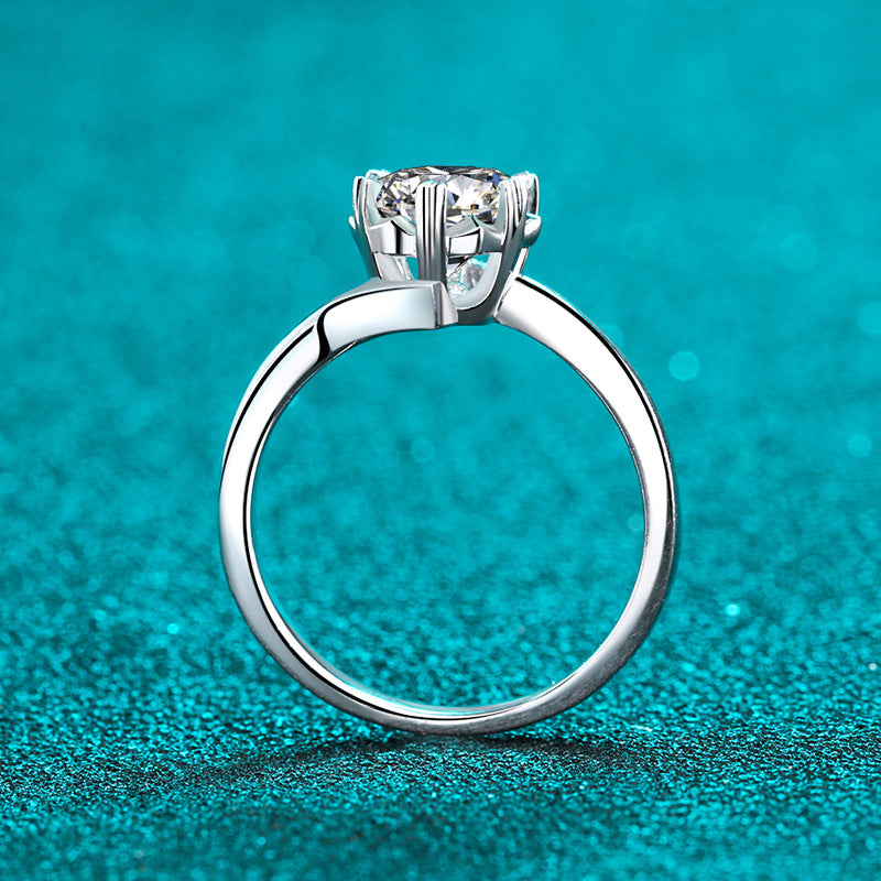 Schneeflocken-Zirkonia Ring mit Kabelband – 925er Silber rhodiniert | 5mm 6.5mm 8mm | Edles Damenschmuck Geschenk