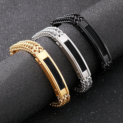 Punk Armband für Herren aus Edelstahl-Würfelkette mit Magnetverschluss – Robust & Rebellisch