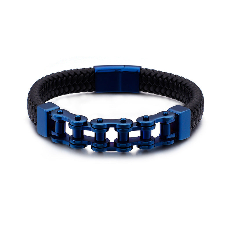 Herren Armband aus Edelstahlkette & geflochtenem Leder – Robust & Stilvoll