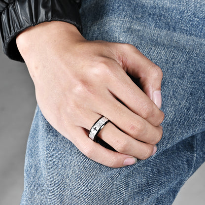Bibelvers Ring für Männer - Edelstahl Kreuz Design - Christlicher Symbolschmuck