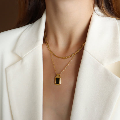 Moderne Acryl-Halskette mit kantigem Design – Stapelbarer Look in Gold oder Silber