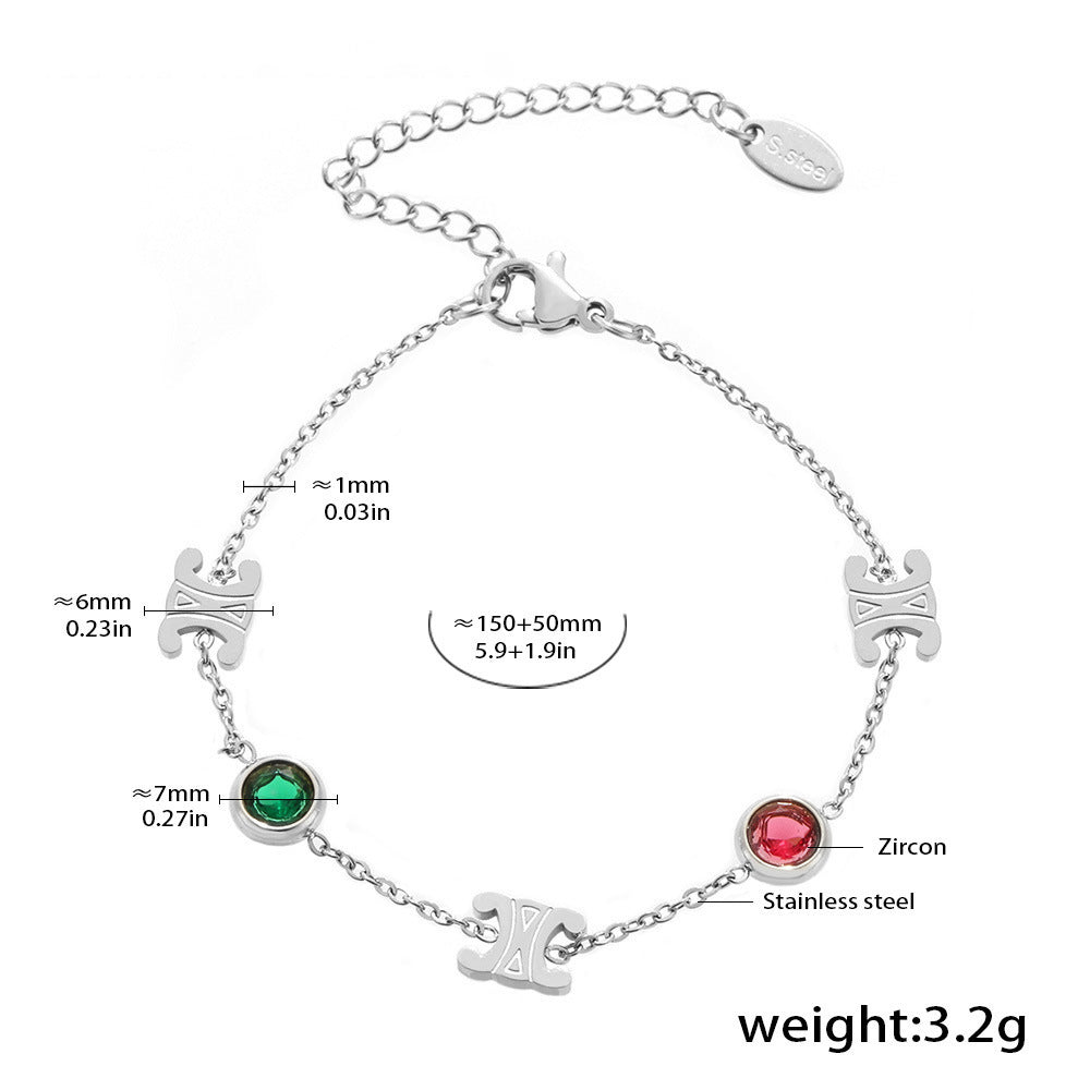 Edles Zirkon Schmuck Set (Halskette + Armband) aus Stahl - PVD vergoldet in 2 Farben | Gold & Silber | Hochwertiger Damenschmuck Geschenk