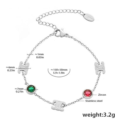 Edles Zirkon Schmuck Set (Halskette + Armband) aus Stahl - PVD vergoldet in 2 Farben | Gold & Silber | Hochwertiger Damenschmuck Geschenk