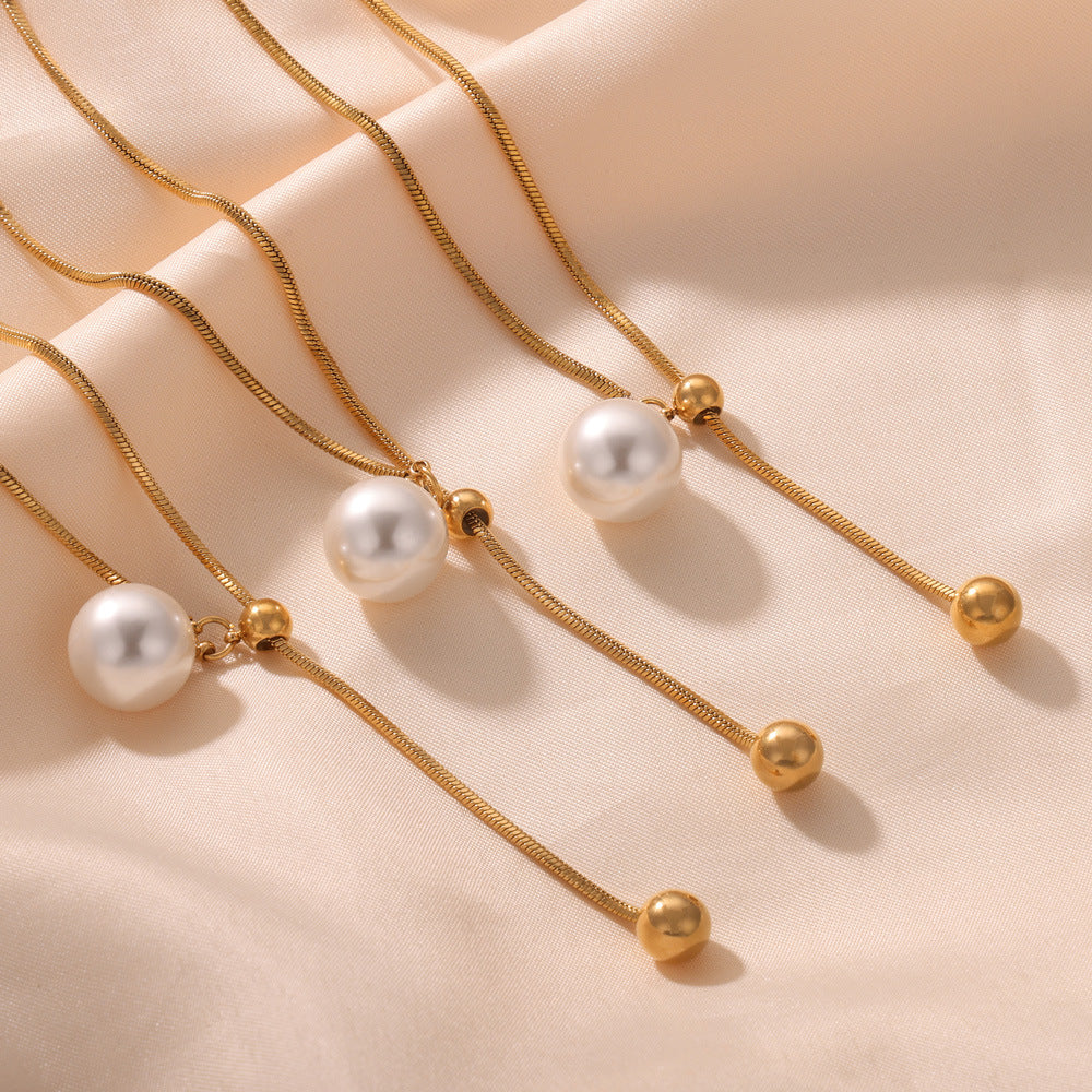 Perlmutt-Anhängerkette | Edelstahl mit 18K Gold oder Hochglanz-Silber - Elegantes Schmuckstück