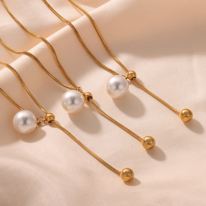 Perlmutt-Anhängerkette | Edelstahl mit 18K Gold oder Hochglanz-Silber - Elegantes Schmuckstück