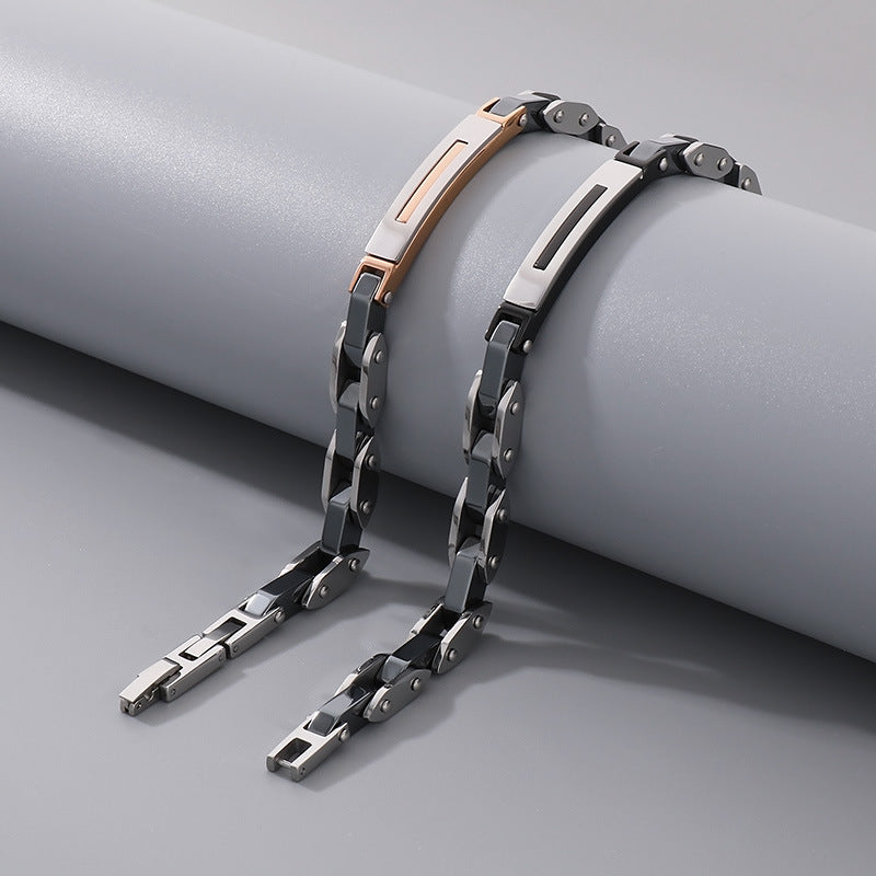 Edelstahl-Paararmbänder - Modernes Kettenarmband aus Titanstahl für Ihn & Sie