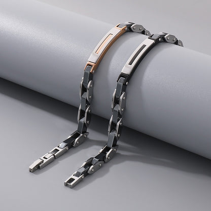 Edelstahl-Paararmbänder - Modernes Kettenarmband aus Titanstahl für Ihn & Sie