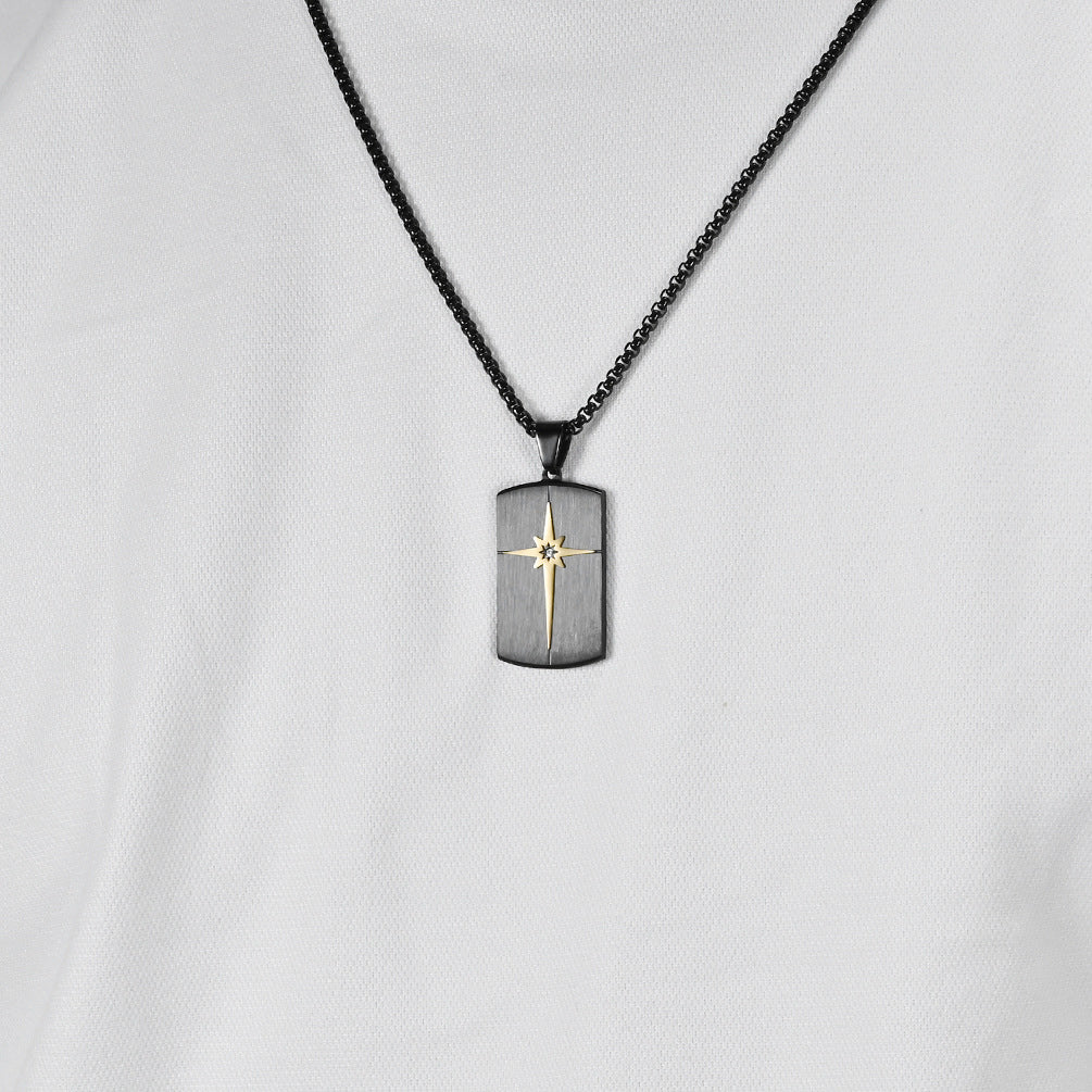 Minimalistischer Hexagramm-Anhänger für Herren | 316L Edelstahl mit Facettenschliff