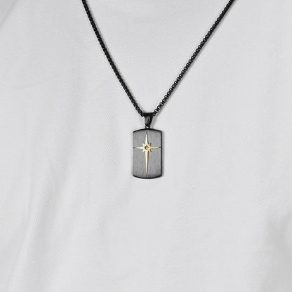 Minimalistischer Hexagramm-Anhänger für Herren | 316L Edelstahl mit Facettenschliff