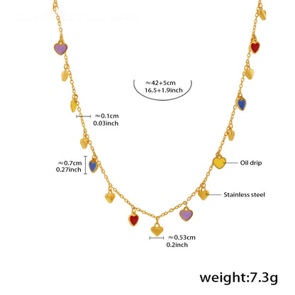 Mehrfarbige Grün-Herz-Kollektion – 18K vergoldeter Edelstahl Schmuck als Armband oder Halskette (wahlweise Gold- oder Silberoptik)