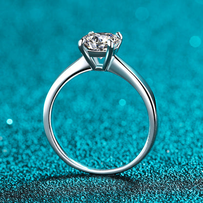 Vierkrallen-Zirkonia Ring (5mm|6.5mm|8mm) aus 925er Silber mit Rhodiumbeschichtung