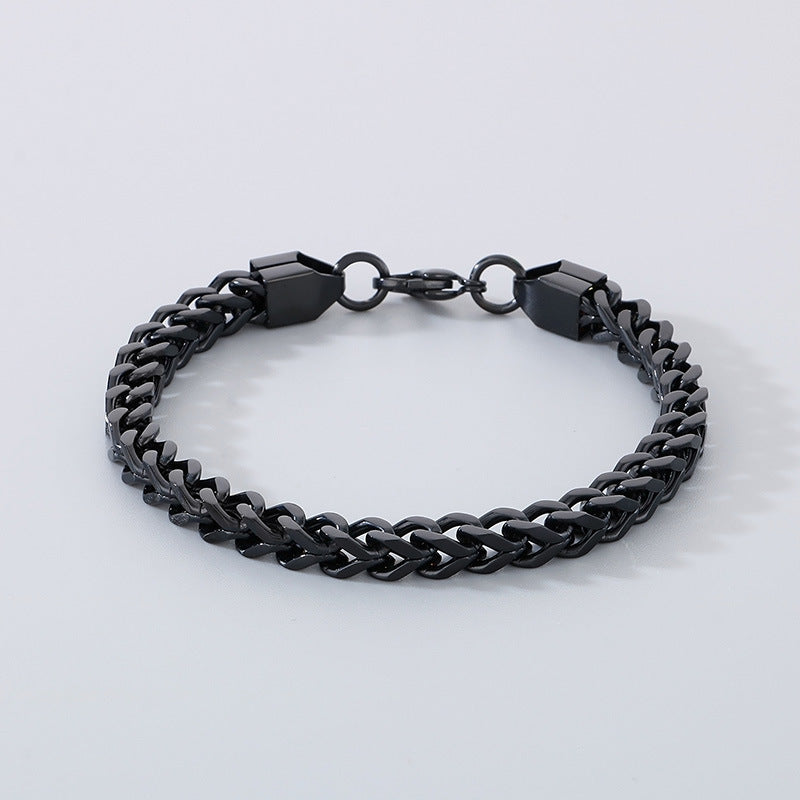 Minimalistische Kubaketten-Armbänder für Paare – Mit strukturiertem Wirbelmuster und Hochglanzschliff