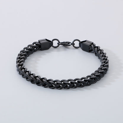 Minimalistische Kubaketten-Armbänder für Paare – Mit strukturiertem Wirbelmuster und Hochglanzschliff