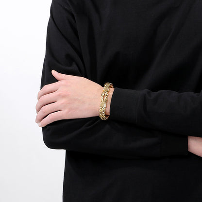 Edelstahl-Armband Herren mit robustem Zopfmuster - Zeitloses Design für Business & Freizeit