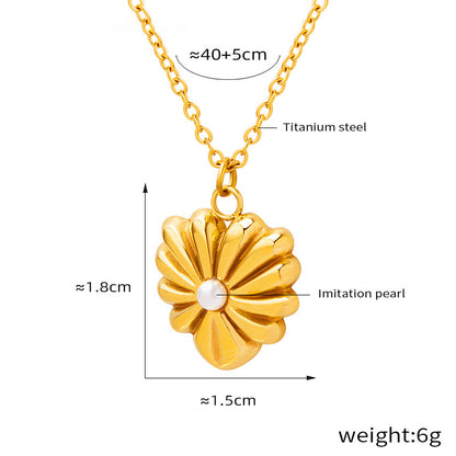 Retro Blumen-Ohrstecker & Kette | Edelstahl mit 18K Goldbeschichtung oder Hochglanz-Silberoptik - Zeitlos elegant